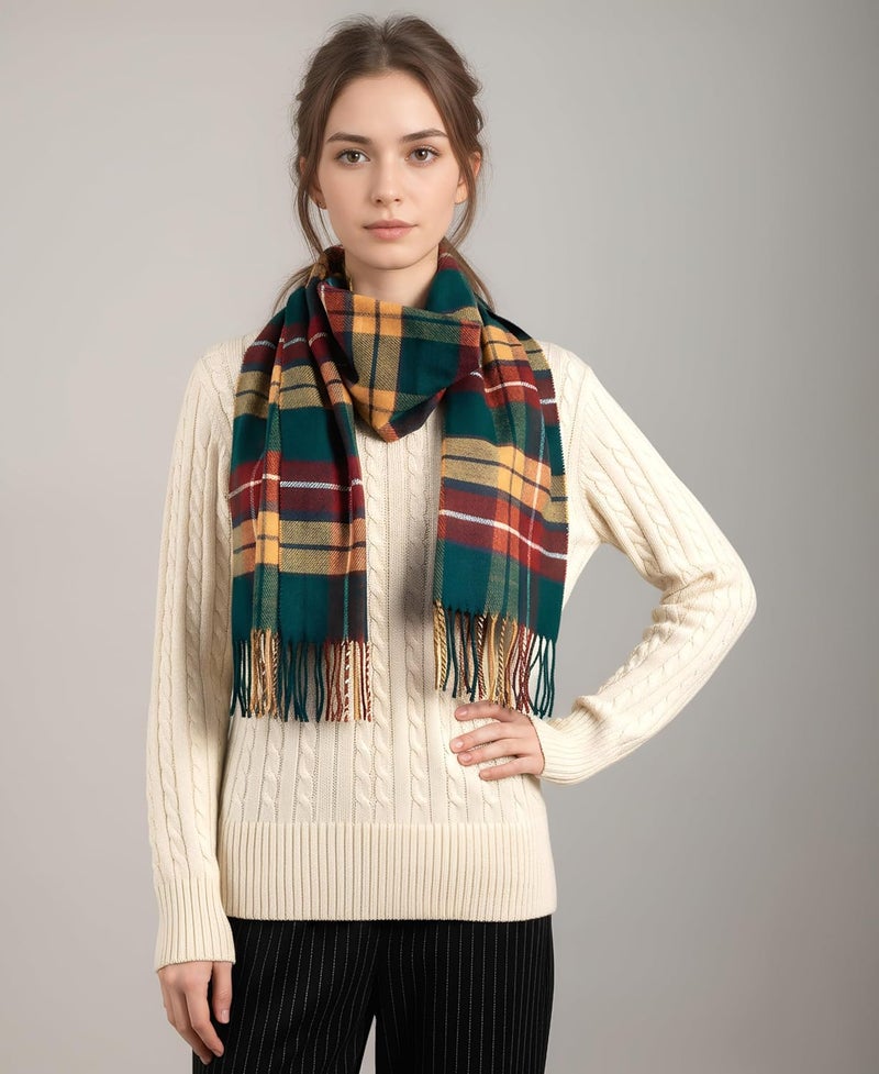 Achillea Scottish Tartan Plaid Scarf - Warm Cashmere Feel Winter Scarf, Scarves for Holiday, Christmas & Daily Wear - Image 4
